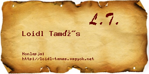 Loidl Tamás névjegykártya